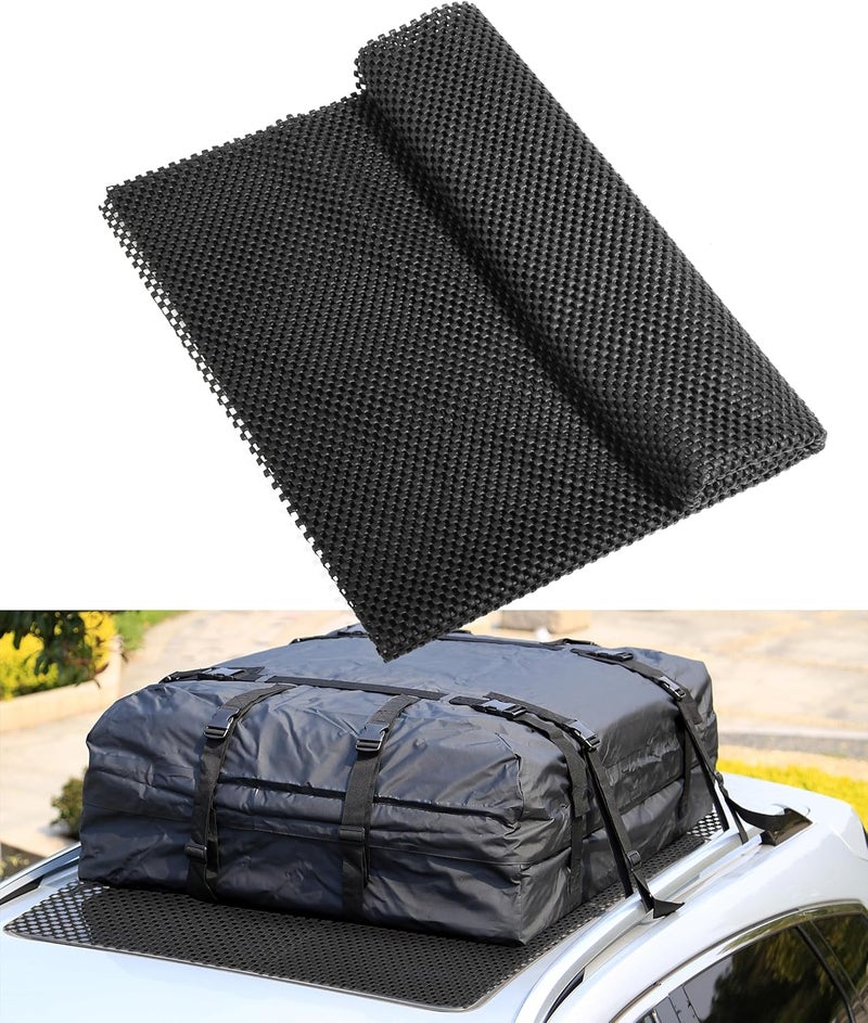RACOONA Roof Rack Pads, 51"x43" Rooftop Cargo Bag Mat,Car Accessories Roof Cargo Bag Protective Mat,Roof Mat Car Skid Proof Mat,Universal Roof Rack Pad for Protection from Car Roof Racks,Fits Most Vehicles - Image 1